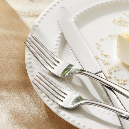 60-Piece Stainless Steel Silverware Set for 12, High-Quality Flatware with Modern Design and Heavy Duty Construction