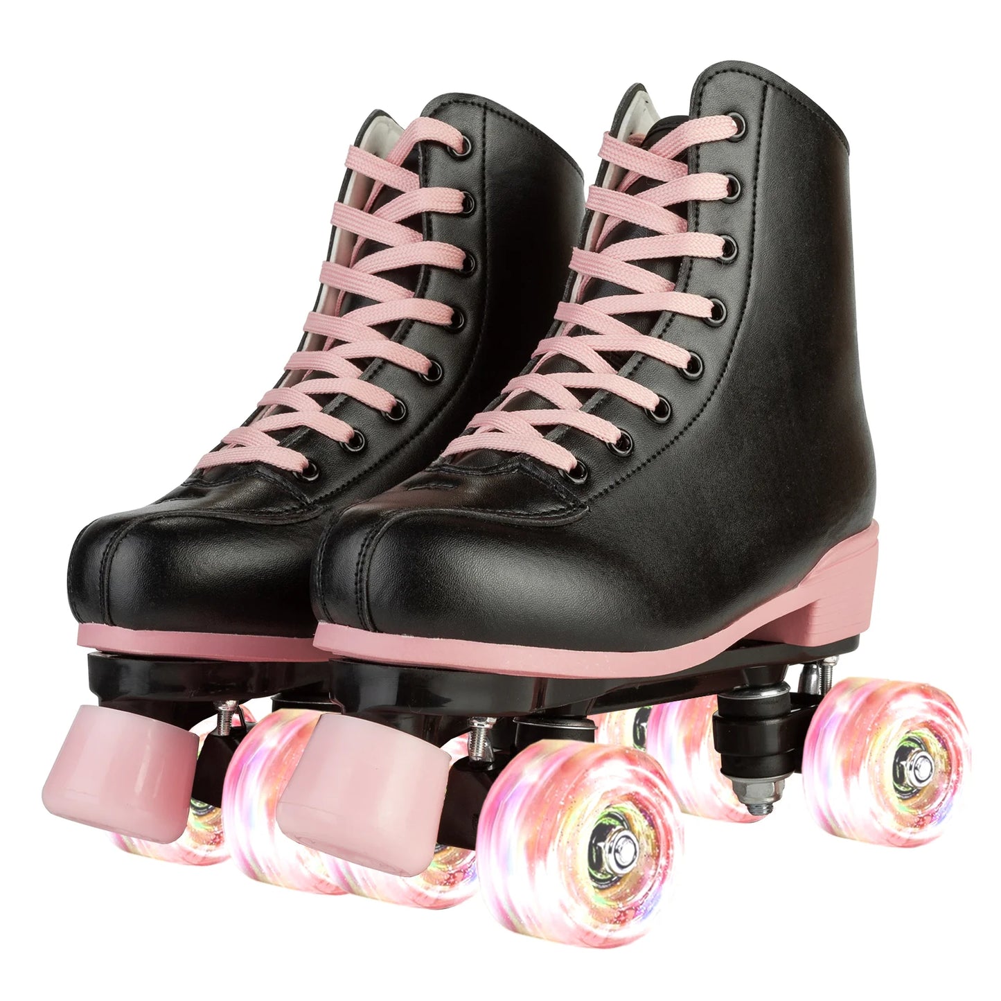Roller Skates Shoes Adult Outdoor Sneakers Size 35-40 PU Leather Roller Skates Skating Shoes Training 4 Wheels Quad Sneakers