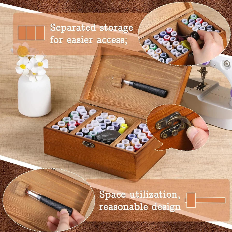 Leather Sewing Tools with Large-Eye Stitching Needles Waxed Thread Leather Stitching Kit for DIY Leather Craft