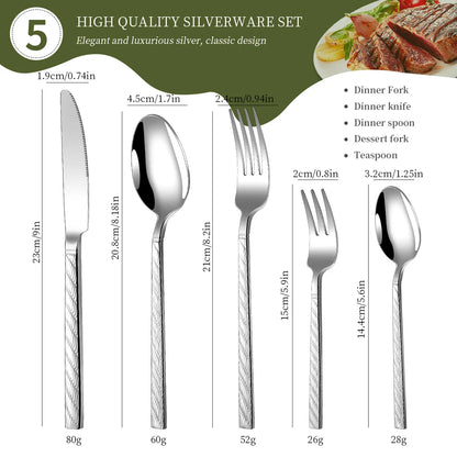 30Pcs Fashion  Cutlery Set 18/10 Stainless Steel Gift Flatware 410 Steel Knife Fork Spoon Dinnerware for 6 Drop Shipping