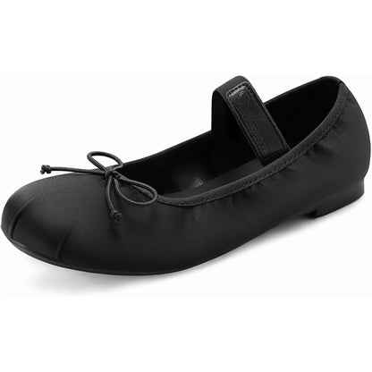 Ballet Flats Shoes for Women Mary Jane Flats Bow Dressy Comfortable Round Toe Slip On Ballerina Flat Shoes