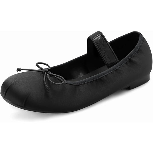 Ballet Flats Shoes for Women Mary Jane Flats Bow Dressy Comfortable Round Toe Slip On Ballerina Flat Shoes