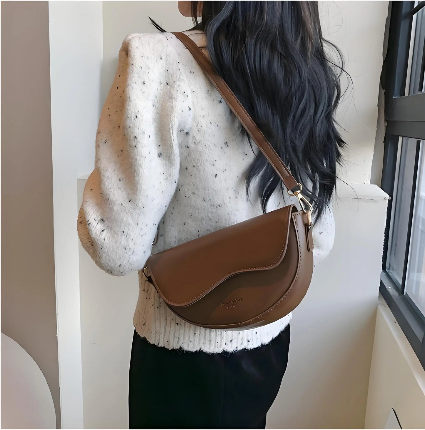 2025 New Trendy Women's Crossbody Saddle Bag - Niche Fashion Minimalist Casual Underarm Shoulder Bag