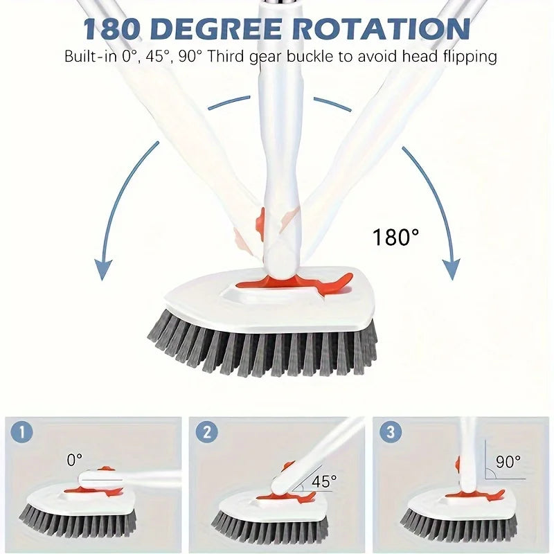 3 in 1/4 in 1 tile bathtub floor brush with 52 "adjustable long handle shower cleaning brush and 3 removable replacement brush h