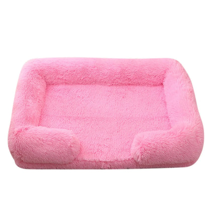 Square Dog Bed Plush Pet Bed Winter Thickened Pad House for Dogs Bed Cat Sofa for Flyffy Dogs Sleeping Bed Sofa Removable Mat