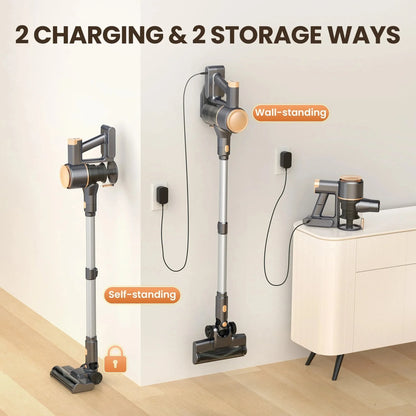 INSE N8 Cordless Vacuum Cleaner 25Kpa Lightweight Stick Vacuum with 2200mAh Rechargeable Battery for Hardwood Carpet Pet Hair