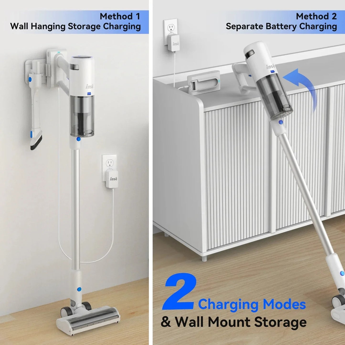 INSE V120 Cordless Vacuum Cleaner 30Kpa Suction for Effective Cleaning 60 minutes Long Runtime with LED Display Wireless Cleaner