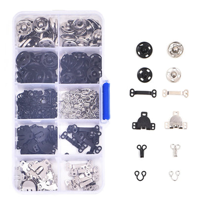 100Pair/Box 3 Styles Sewing Hook and Eye Snap Buttons Clothing Button Sewing DIY Tool Closure Clothing Fixing Tool