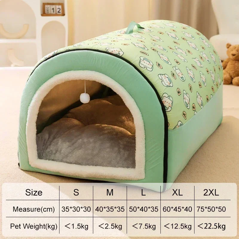 Warm Dog House Detachable Pet Sleeping Bed for Small Medium Dogs Cats Soft Non-slip Dog Kennel Puppy Kitten Nest Pet Supplies