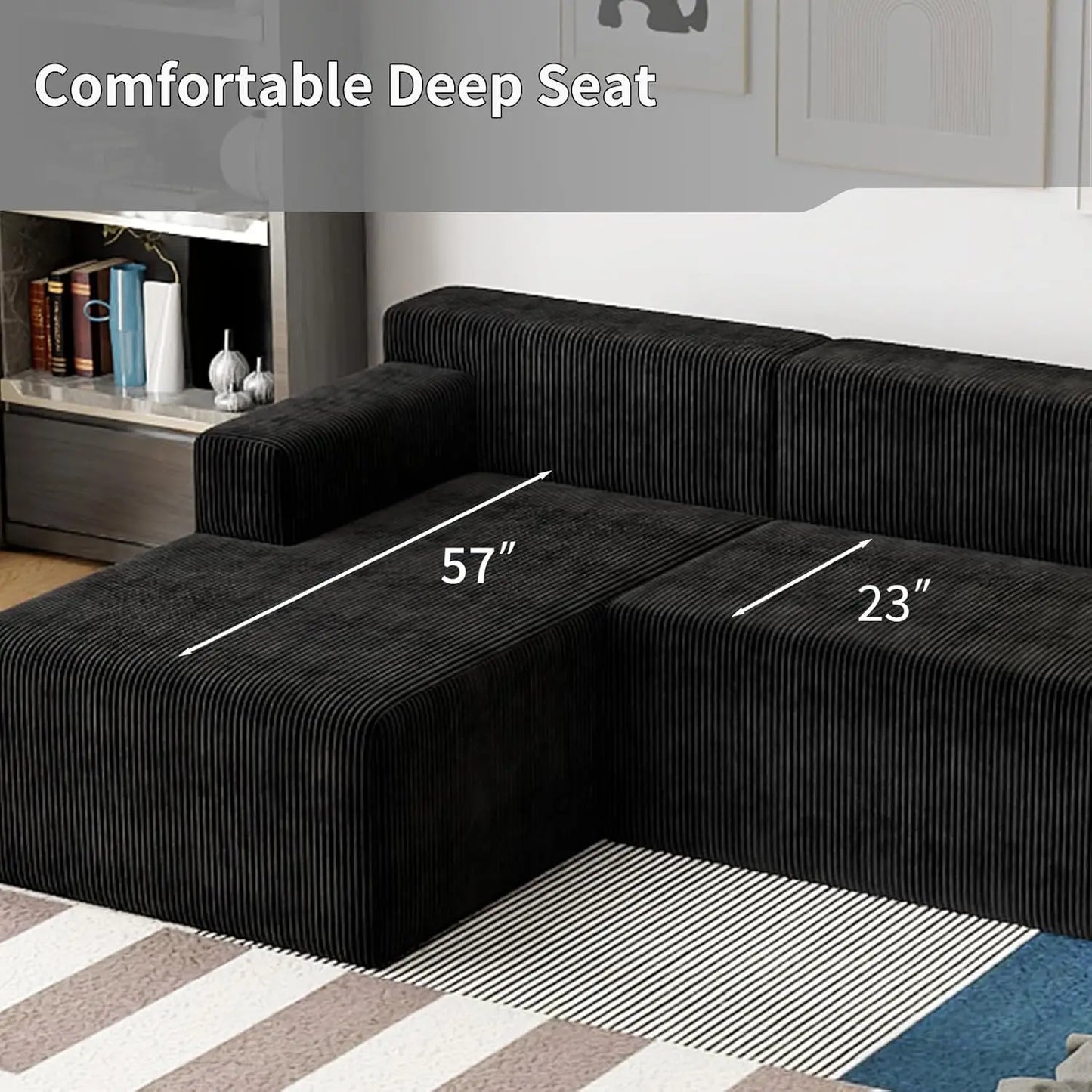 87" Cloud Couch, Boneless Couch for Living Room, Modular Sectional Sofa with Deep Seat, Small Couches for Small, Customized