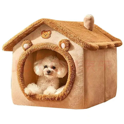 Thickened Pet Warm House Cat And Dog House Winter Warm Universal For All Seasons Detachable And Washable Cute New Comfortab G4R0