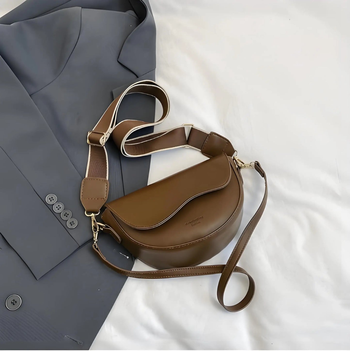 2025 New Trendy Women's Crossbody Saddle Bag - Niche Fashion Minimalist Casual Underarm Shoulder Bag