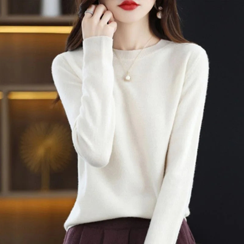 New Women Sweater O-neck Autumn Winter Basic Pullover Warm Casual Pulls Jumpers Korean Fashion Spring Knitwear Bottoming Shirt