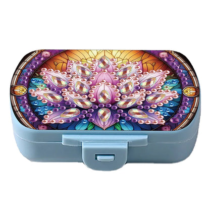 Mushroom 5D DIY Diamond Painting Dot Pill Case Diamond Painting Medicine Box 6 Grid Moisture-proof Pill Organizer for Art Craft