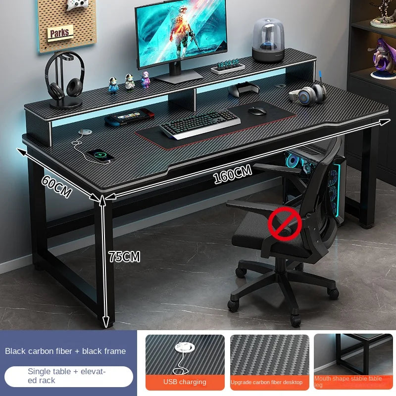 Shelf Living Room Office Desk Storage Standing Floor Metal Arbenic Computer Desks European Black Mesa De Escritorio Furniture