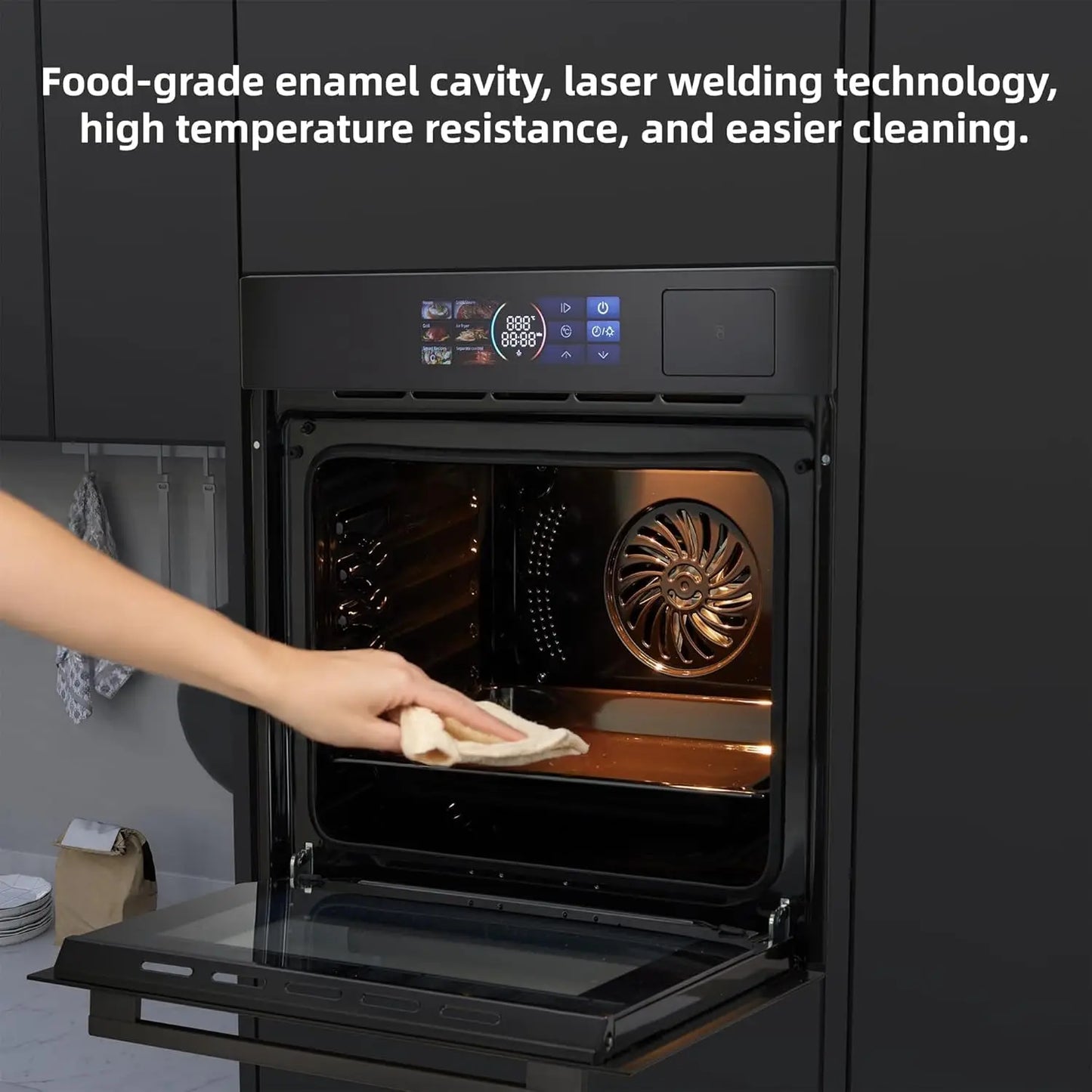 Single Wall Oven 24" with 2.5 Cu.Ft. Built-In Electric Oven, Touch Control, Triple-Layer Glass Door, Stainless Steel