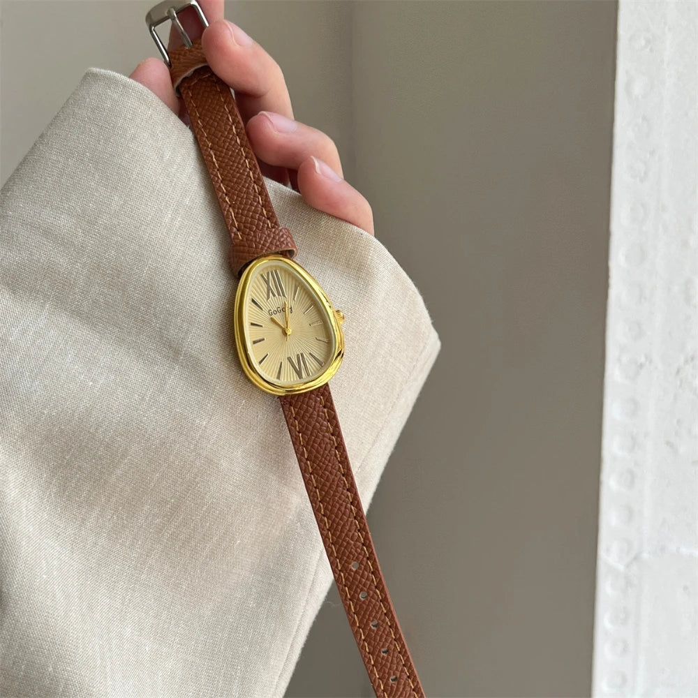 Luxury Brand Women Snake Dial Watch Ladies Fashion Red Leather Strap Quartz Wristwatch Female Gift Dropshipping Clock Relogio