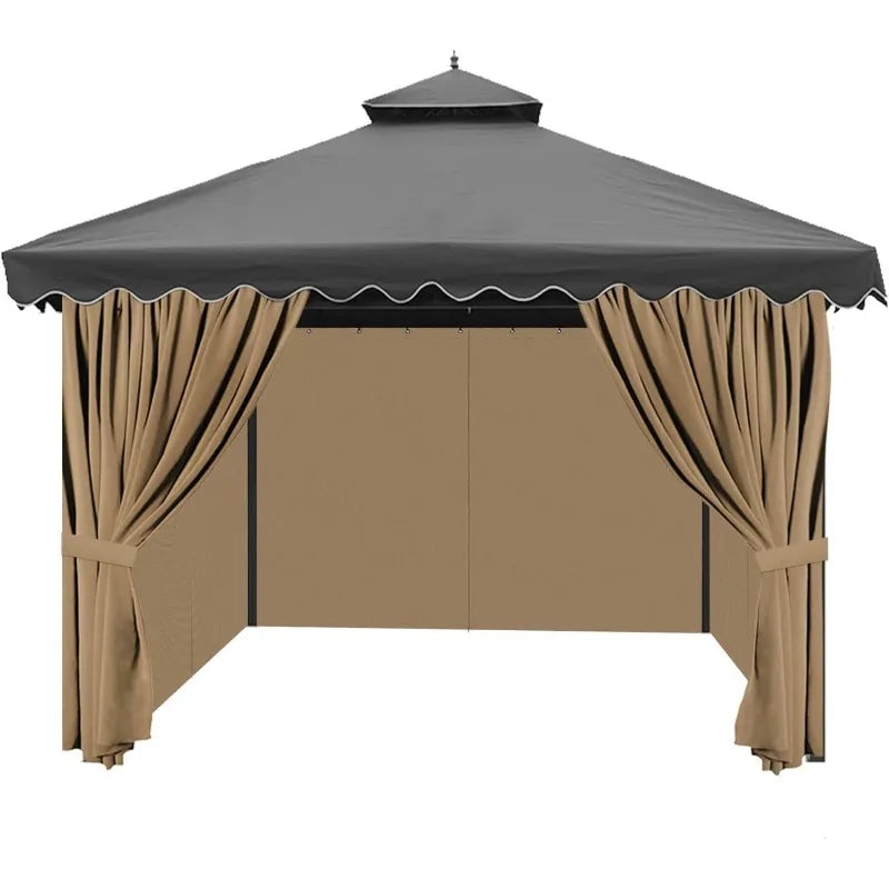 Gazebo Privacy Curtains with Zipper 4-Panels Side Wall Universal Replacement for Patio, Outdoor Canopy, Garden and Backyard
