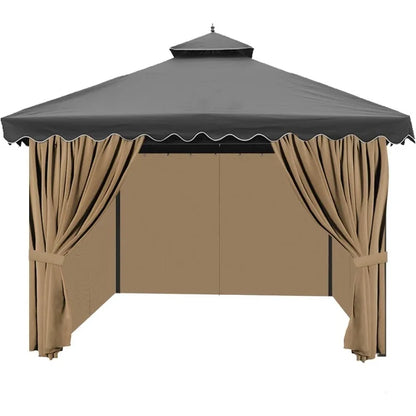 Gazebo Privacy Curtains with Zipper 4-Panels Side Wall Universal Replacement for Patio, Outdoor Canopy, Garden and Backyard