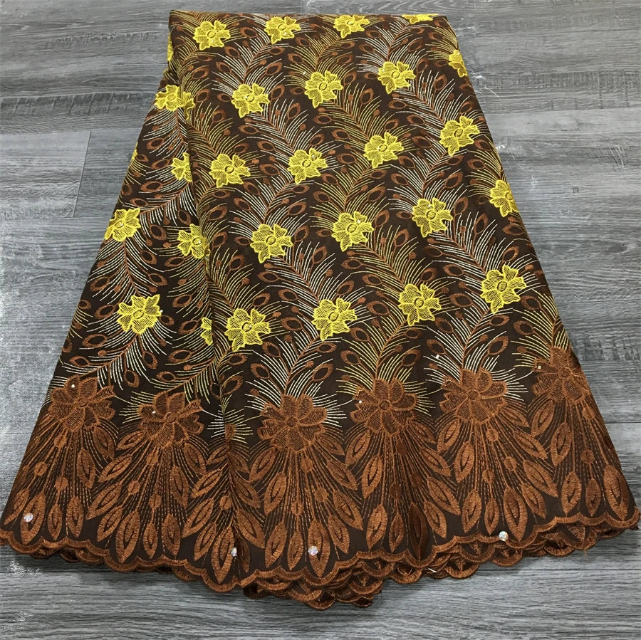 2025 High Quality New African Cotton Lace Fabric in Switzerland Nigerian Swiss Voile Lace Women Dresses Material for Sew