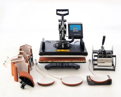 Cheap 30*38CM 8 in 1 Combo Heat press Machine Sublimation Printer 2D Heat Transfer Machine for Cap Mug Plate Tshirts CE Approved