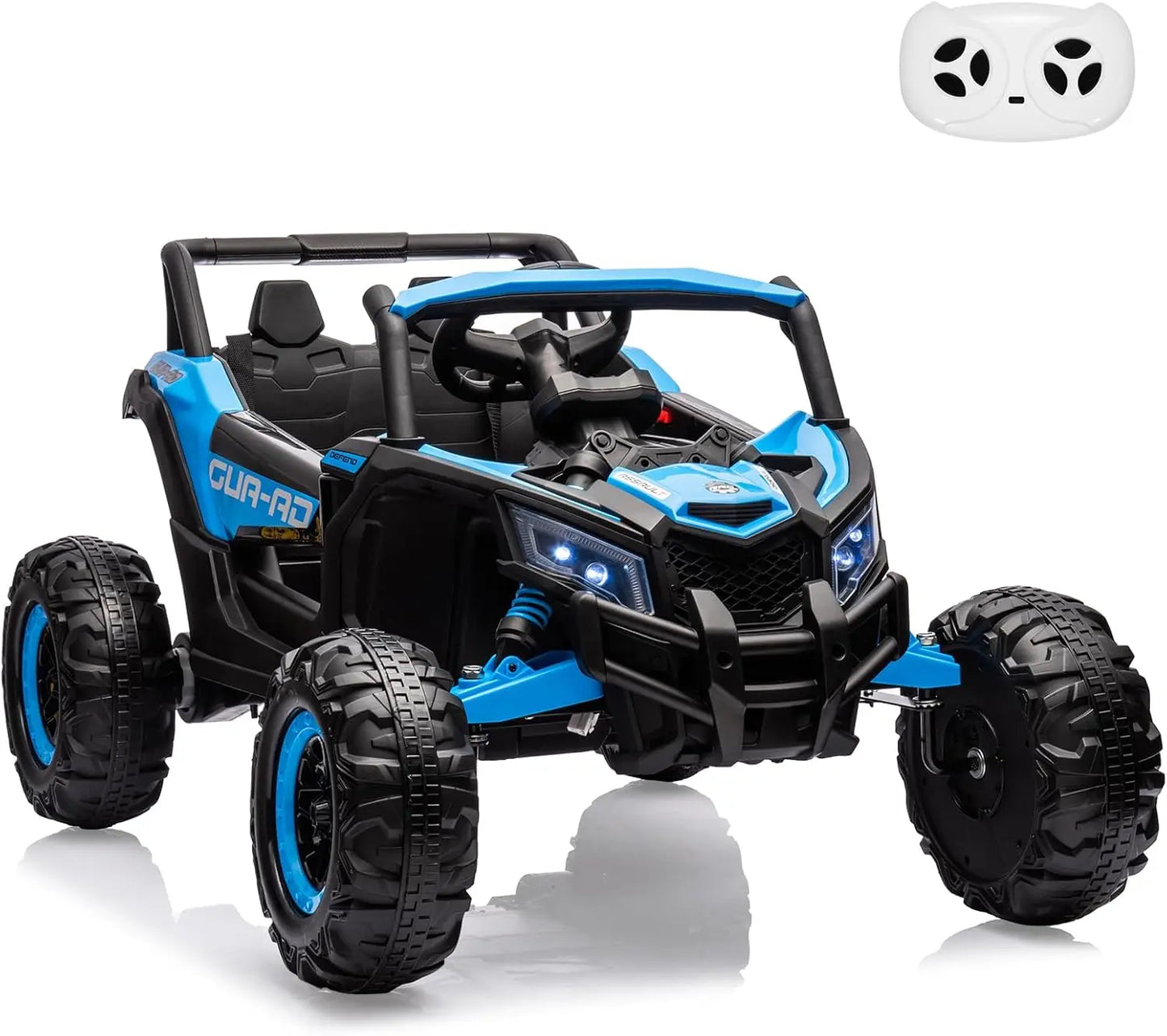 2 Seater Ride On Car, 24V Kids Ride On UTV Car w/Remote Control, 2×200W Motor Electric Vehicle LED Lights Off-Road Toy for Kids