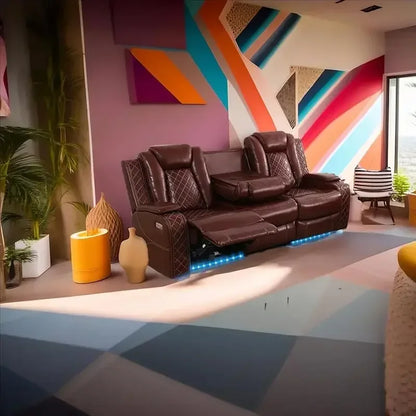 RPD4-Recliner sofa.Black Power Recliner Sofa Set for Living Room