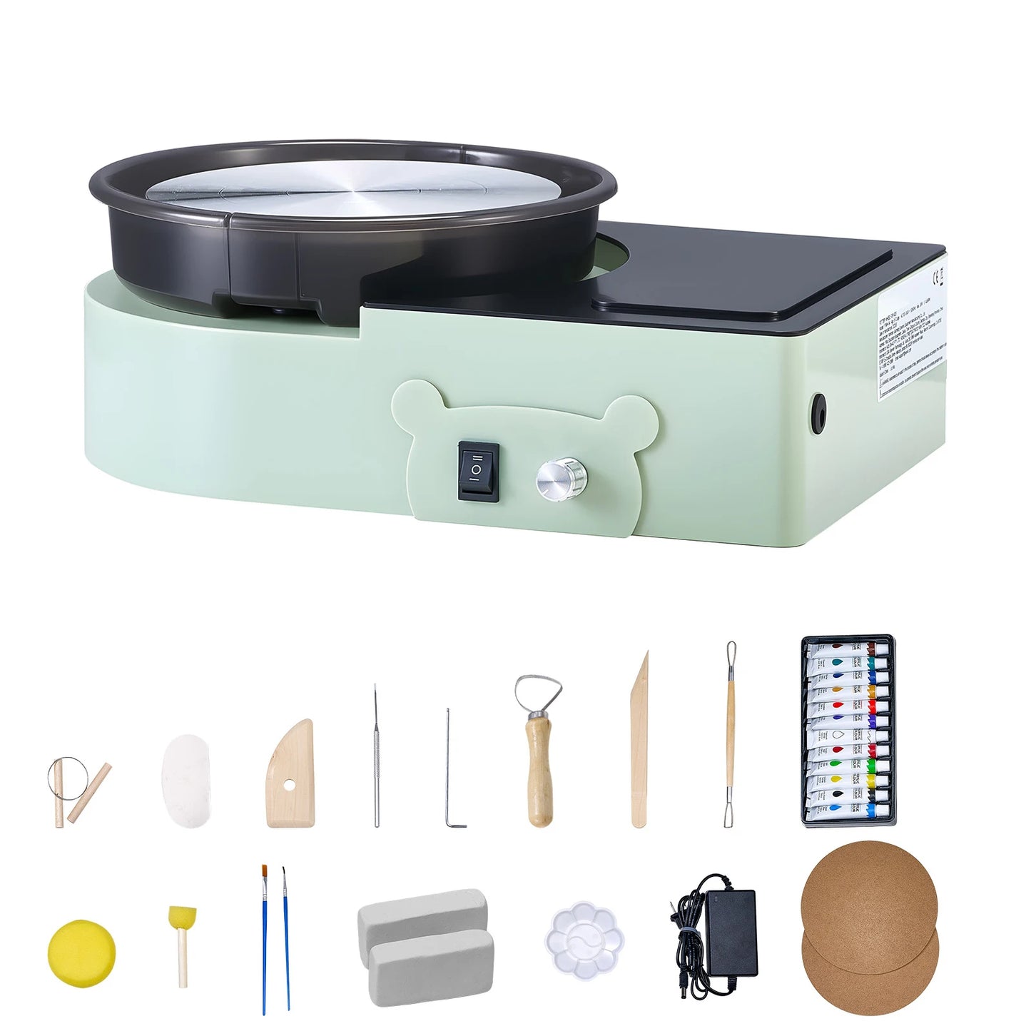 SucceBuy 3/6 inch Mini Pottery Wheel Turntable Forward Reverse Rotation Adjustable Speed Electric Clay Wheel for Kids and Adults