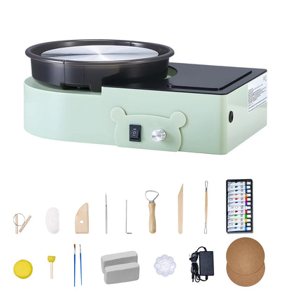 SucceBuy 3/6 inch Mini Pottery Wheel Turntable Forward Reverse Rotation Adjustable Speed Electric Clay Wheel for Kids and Adults