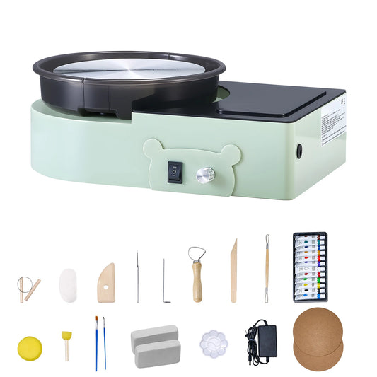 SucceBuy 3/6 inch Mini Pottery Wheel Turntable Forward Reverse Rotation Adjustable Speed Electric Clay Wheel for Kids and Adults
