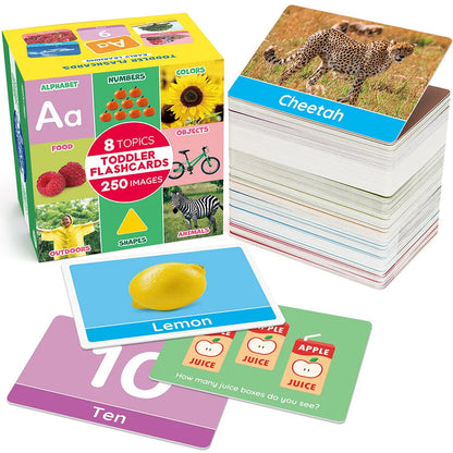 Flash Cards for Toddlers, Double-Sided Educational Flashcards, Alphabet Number, Preschool Learning Activities Gift For Christmas