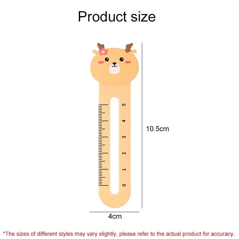 50-Pack Cartoon Animal Bookmarks, Dual-Purpose Bookmarks and Rulers for Office and School Use, Cute Bear and Kitten Bookmarks fo