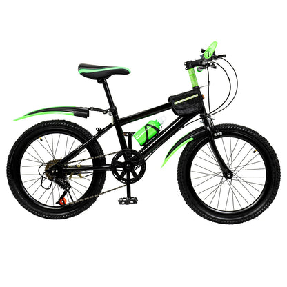 20" Mountain Bike Kids' Bicycles, 7 Speed Gears Children's Bike with Kettle&holder Height Adjustable for Riding on Roads