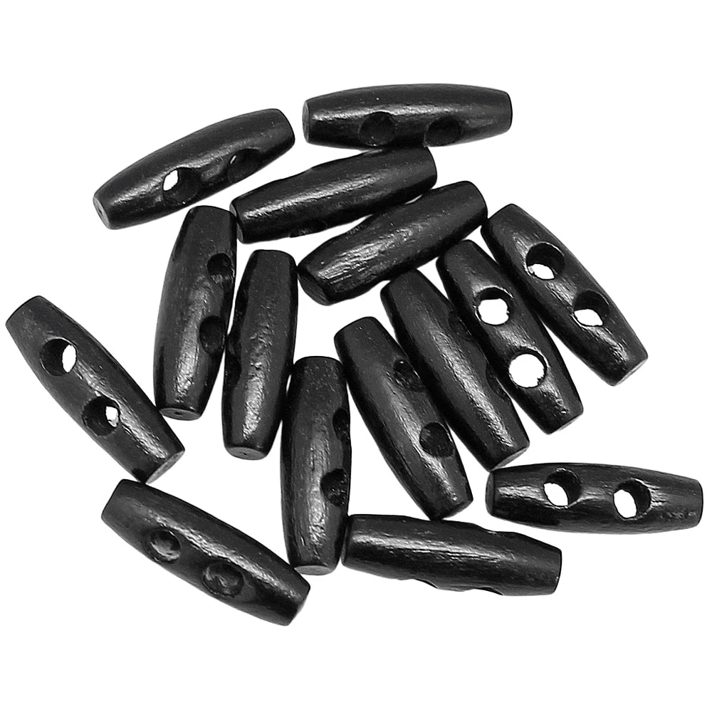 15 PCS/Lot 30mm Wooden Toggle 2 Holes Coat Buttons For Clothing Sewing Crafting DIY Coat Jacket Blazer Sewing Accessory Buttons