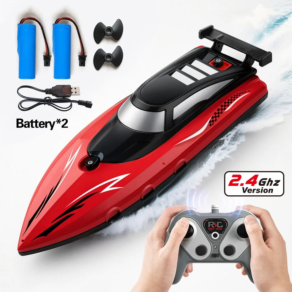Remote Control Boat Toy for Kids Boys Age 6-12, 2.4GHz/27MHz RC Ship Model, High-Speed Racing Boat for Pool Lake Outdoor Play