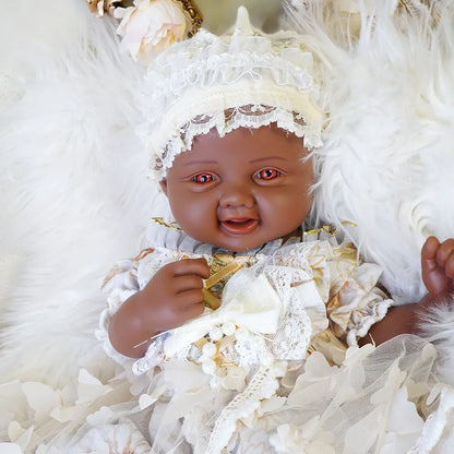 Waterproof Weighted Baby Girl 17.3" Lifelike Full Body Silicone Reborn Dolls Soft Handmade Newborn Dolls for Collector Gift