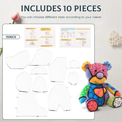 Bear template acrylic sewing pattern template ruler set is easy to operate and suitable for multi-purpose tailoring