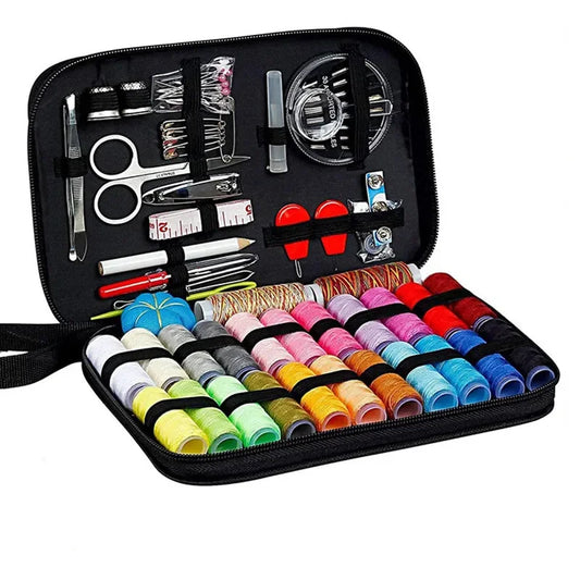 Sewing Kit with Threads Needles Storage Bag Scissors Tape Measure Buttons Portable Travel DIY Embroidery Handwork Sewing Box Set
