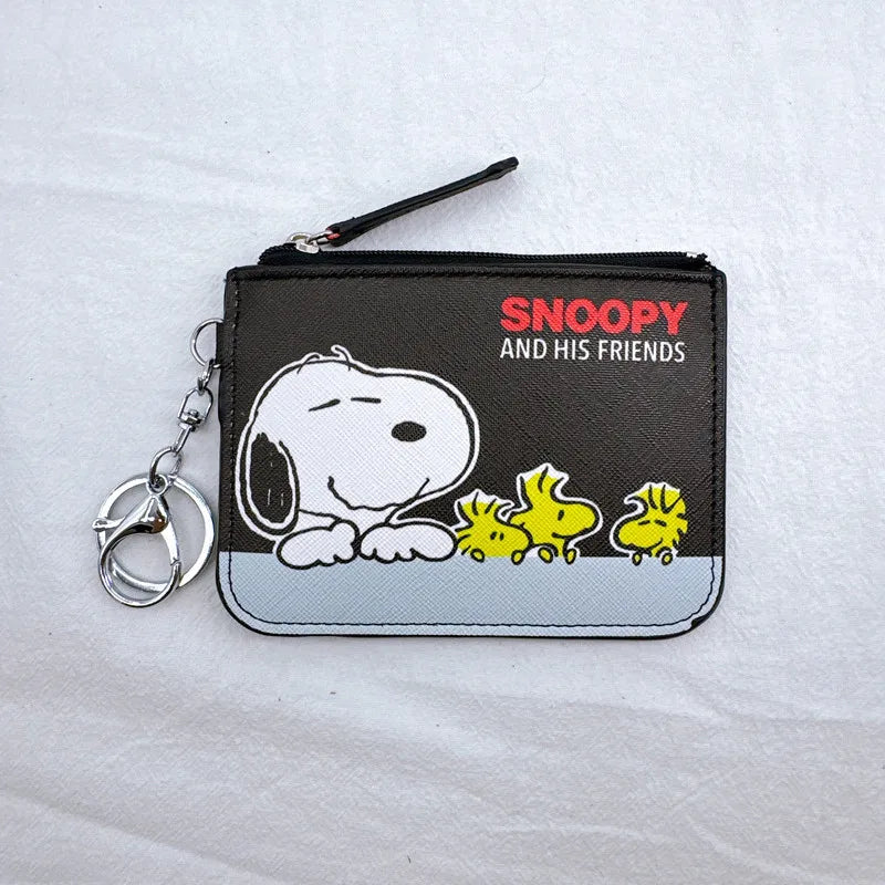 Snoopy Coin Purses Charlie Brown Cute Wallet Women Leisure Woodstock Zipper Card Holder Coin Pouch Lady Cases Giirls