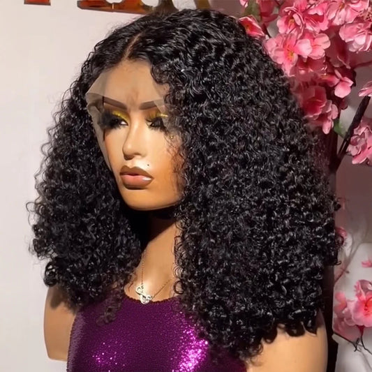250% Density 13x6 13x4 HD Lace Frontal Wigs Deep Wave Lace Front Human Hair Wig Short Bob 7x5 Glueless Wigs Curly Human Hair Wig