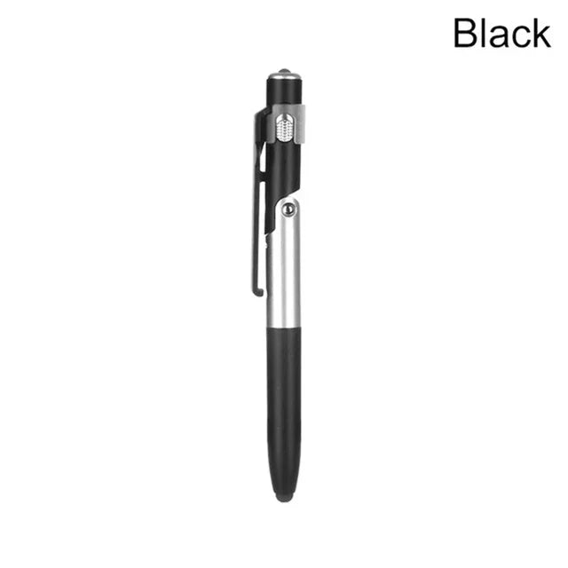 4 In 1 Multifunction Ballpoint Pen with LED Light Fold Phone Holder Night Read Writing Pencil Office School Student Stationery