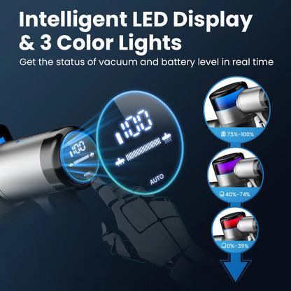 INSE S9X Cordless Vacuum Cleaner 400W 45Kpa Powerful Suction Stick Vacuum 55min Runtime Clean for Pet Hair Hardwood Floor Carpet