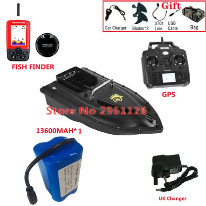 600M GPS Sonar Fish Exploration High Speed Remote Control Bait Boat Model 1.5KG 16GPS Constant Speed Cruise RC Bait Boat Model