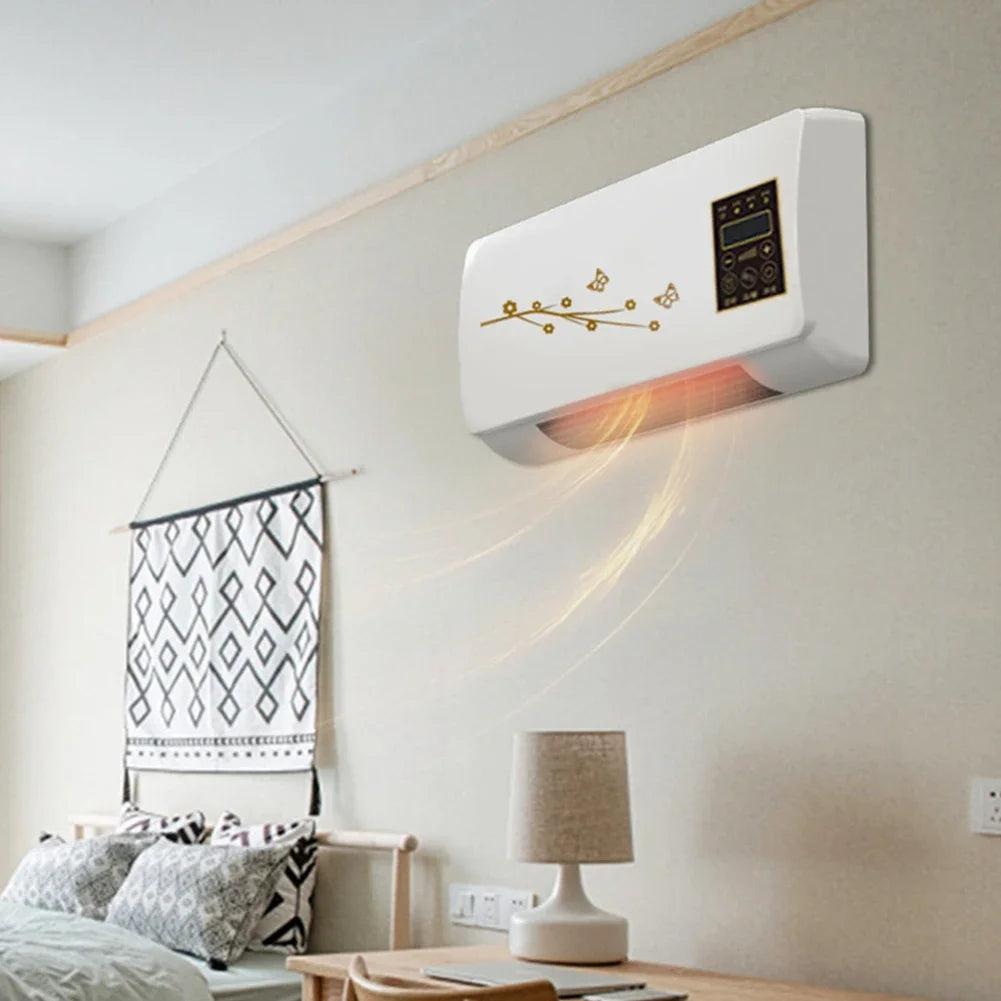 Air Conditioner Wall Mounted Electric Space Heater with Digital Display Remote Control 1400W for Home Room EU/US/UK