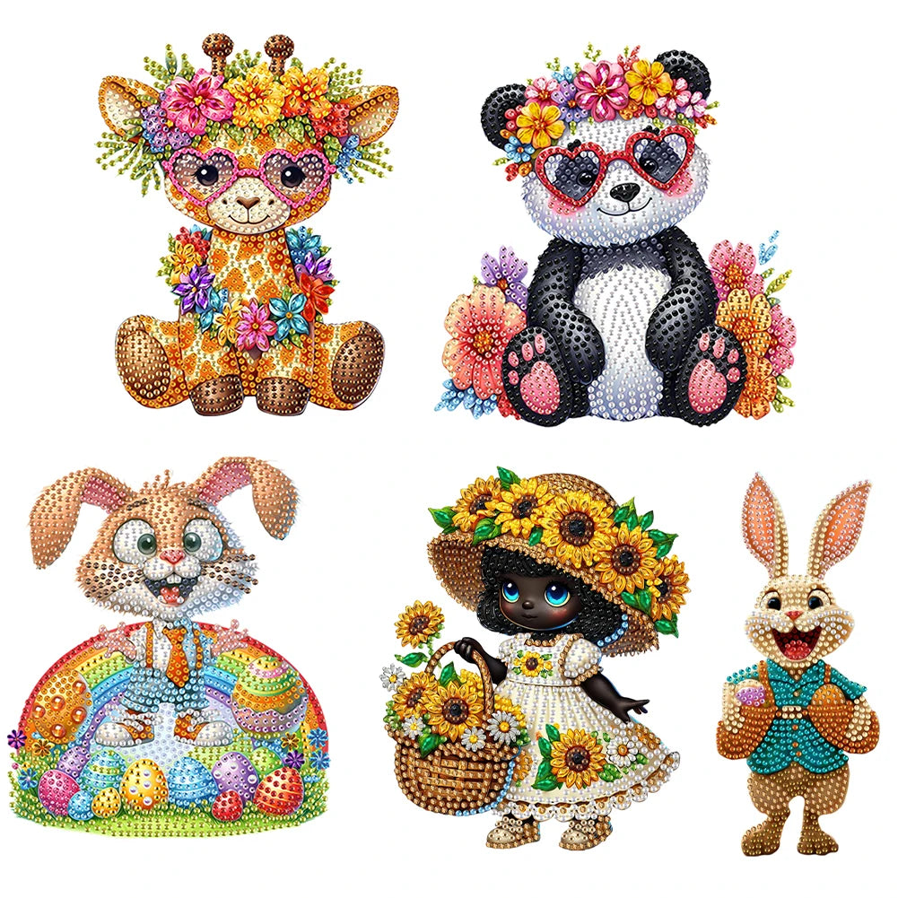 2D/Flat DIY Diamond Painting Kit Diamond Painting Tabletop Ornaments Kit Acrylic Shaking Head Ornament Desktop Diamond Art Kits