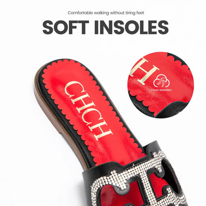 Full Diamond Design Fashion New Women's Slippers Simple Solid Color Fine Workmanship Classic Women's Outdoor Slippers