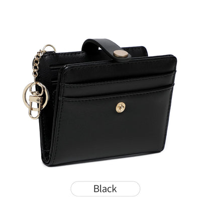 Classic Women's Short Wallet RFID Blocking Small Bifold Wallet Luxury Leather Pocket Credit Card/Card Holder Coin Purse Keychain