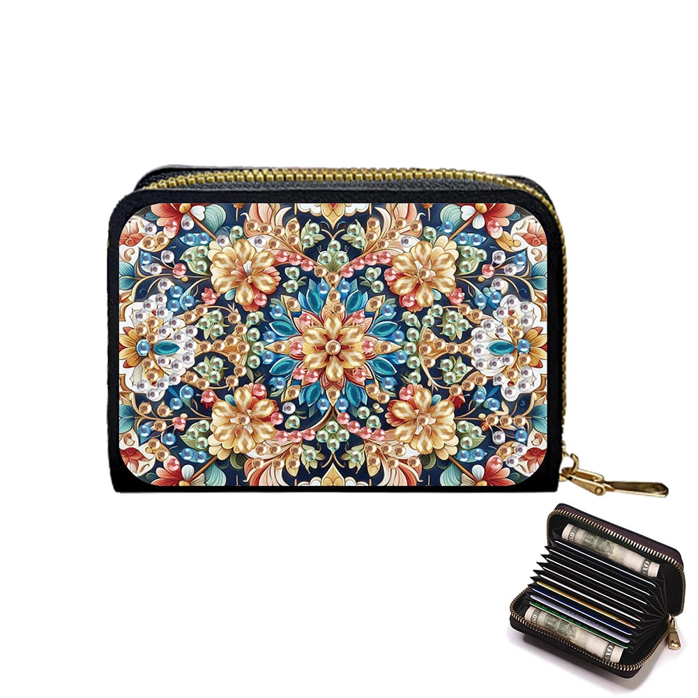 Beautiful Pattern Rhinestone Mosiac Zipper Wallet Handbag Diamond Painting Card Holder Coin Purse DIY Craft Female Outdoor Bag
