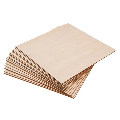 30PCS Board for Wood DIY Home Decor, Basswood Sheets, Rectangle Blank Wooden 3mm Thickness