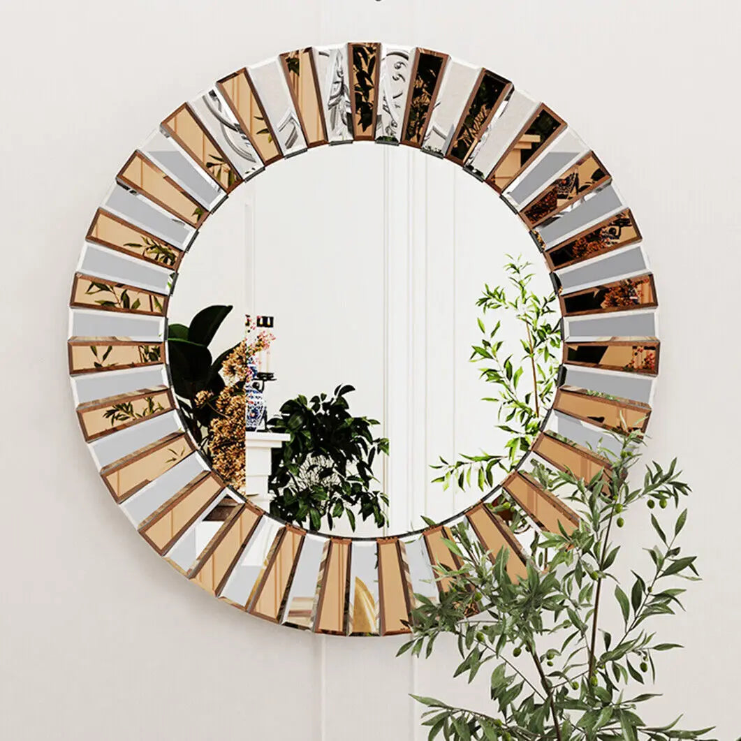 XL Enthusiasm Decor Mirror Wall Accent Mirror 60/80cm Round for Entrance Hallway Bathroom